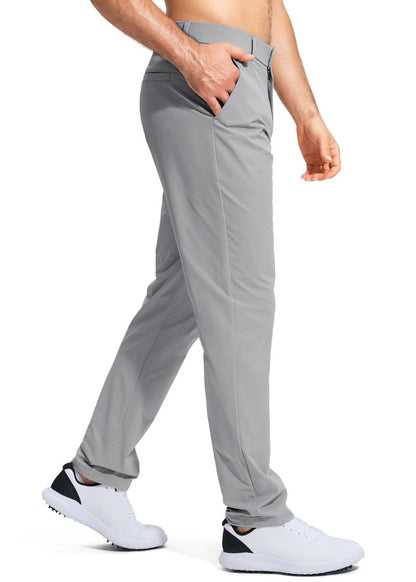 Pudolla Men's Golf Pants Stretch Work Dress Pants Men's Dress Pants 32 Lightweight Quick Dry Trousers with Pockets(Light Grey 35Wx32L)