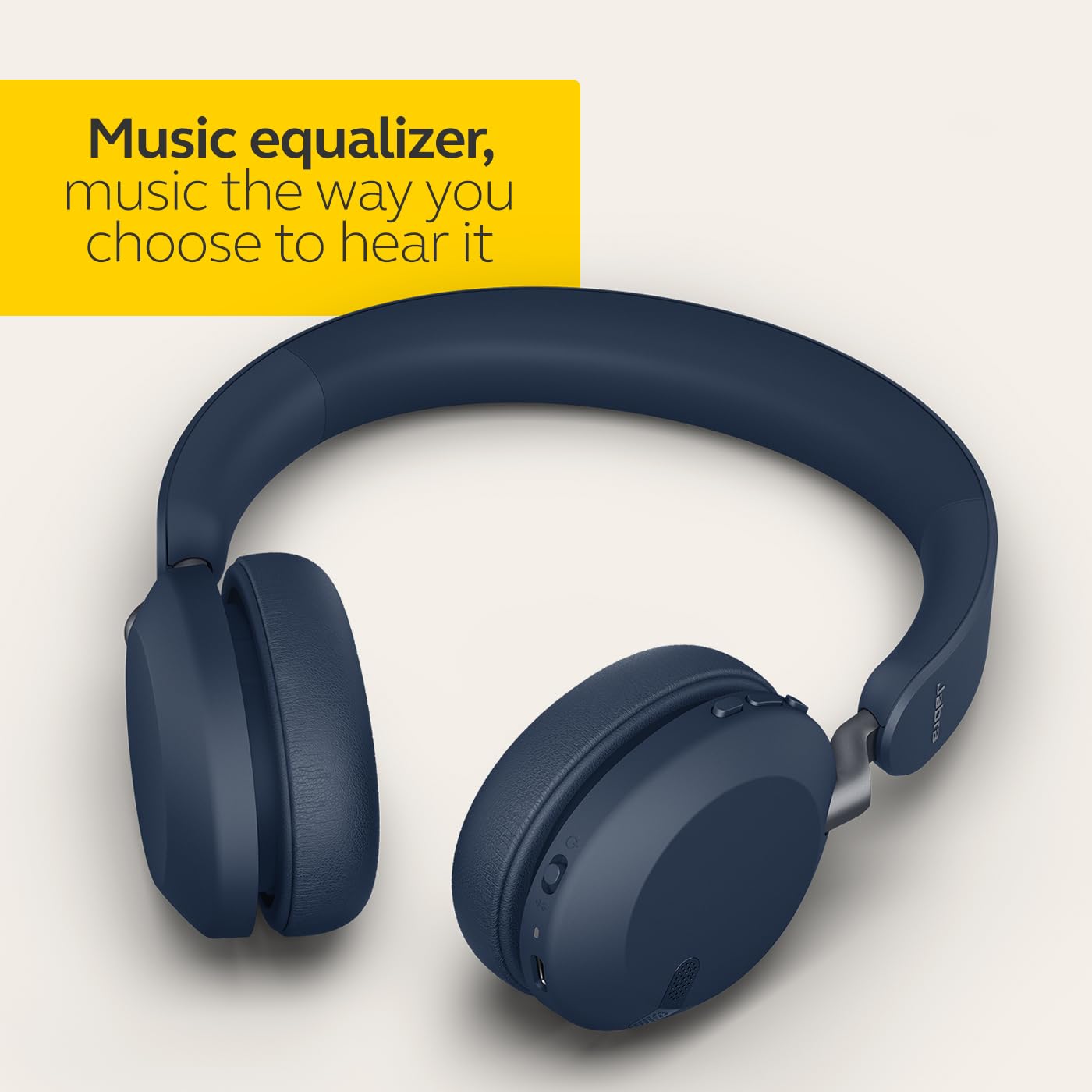 Jabra Elite 45h, Navy – On-Ear Wireless Headphones with Up to 50 Hours of Battery Life, Superior Sound with Advanced 40mm Speakers – Compact, Foldable & Lightweight Design