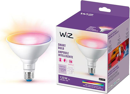 WiZ Connected 120W PAR38 Color LED Light Bulb - Connects to Your Wi-Fi - E26 Smart Bulb - Control with Voice or App + Activate with Motion - Matter Compatible - 1 Pack