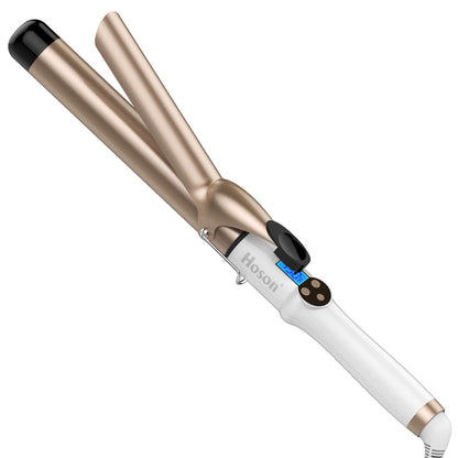 Hoson 1 Inch Curling Iron Professional Ceramic Tourmaline Coating Barrel Hair Curler, LCD Dispaly with 9 Heat Setting(225°F to 450°F for All Hair Types, Glove Include)