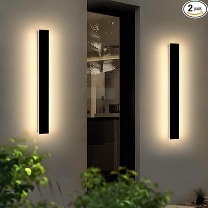 2 Pack 39.3inch Exterior Wall Light Fixture, Long Outdoor Modern Led Wall Lights, 3000K Warm White, 36W, IP65 Waterproof Linear Outside Porch Lighting for House, Garage, Fence, Garden