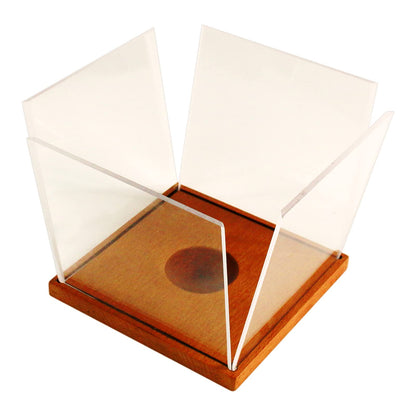 LuxRound 2-Pack Acrylic Softball Display Case with Wooden Base - Clear UV Protective Box for 12" Official Softball, Autographed or Collectible Ball, Dust Proof Tabletop Showcase