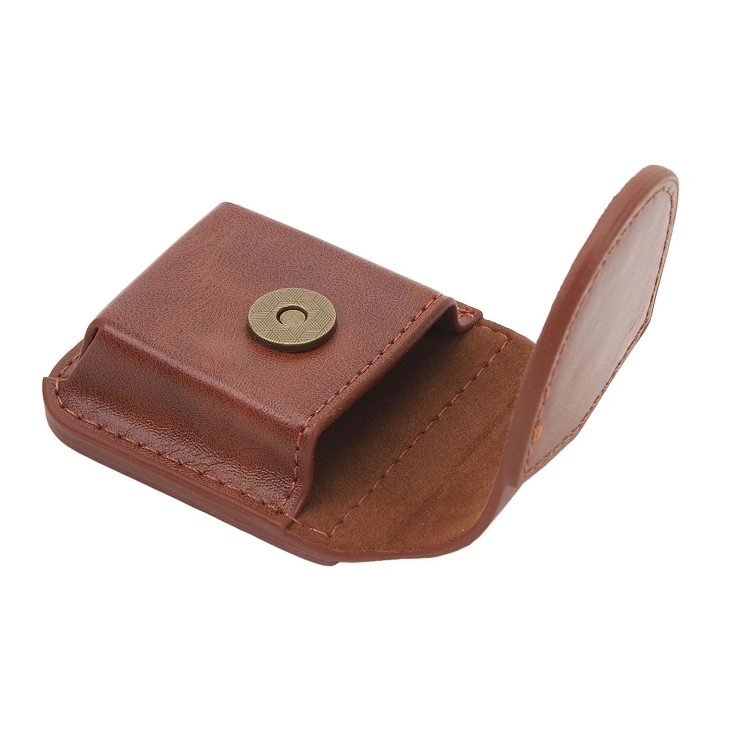 Lighter Pouch Belt Loop PU Holder Scratch Soft Lining Magnetic Buckle Lighter Waist Case Outdoor Travel (Brown)