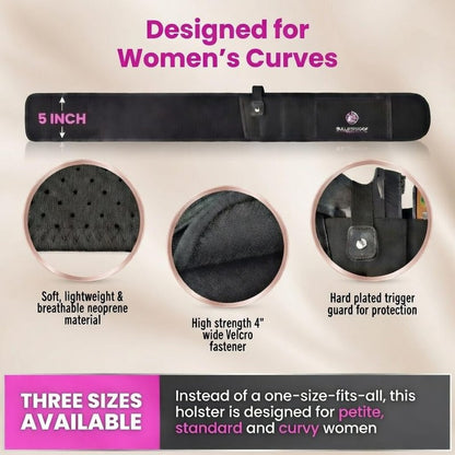 Belly Band Holster for Concealed Carry - Gun Holster for Women - Fits Glock, Smith Wesson, Taurus, Ruger, Sig, and More -Breathable Neoprene Waistband Holster for Most Pistols and Revolvers