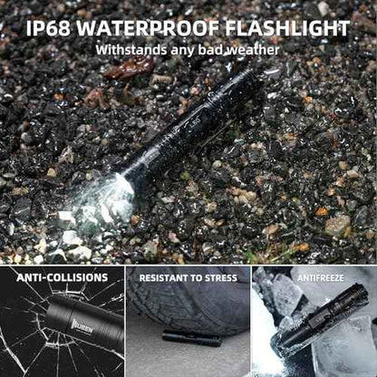 WUBEN L50 Flashlight 1200 High Lumens Tactical Flashlight Pocket Rechargeable Flashlight IP68 with 5 Mode Flash Light, LED Tail Switch Flash Light for Emergencie Camping Home Inspection Repair