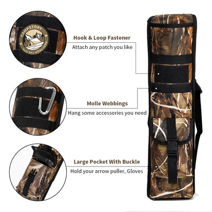 PSKOOK Archery Lightweight Back Arrow Quiver, Adjustable Quivers for Arrows with Molle System Shoulder Arrows Holder Hanged Target Shooting Quiver for Bow Hunting & Target Practice