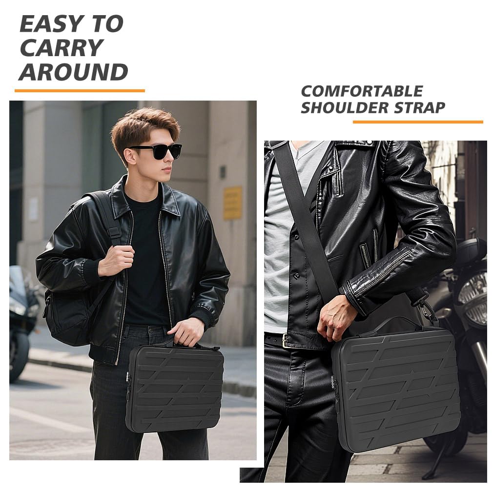 NIDOO 14 inch Laptop Sleeve Carrying Case Computer Bag for 14" MacBook Pro M5 Max/13 13.6" MacBook Air M5 M4/ 13.5" Surface Laptop 6 5/ Asus ZenBook 14/Lenovo ThinkPad Shockproof Hardshell Handle