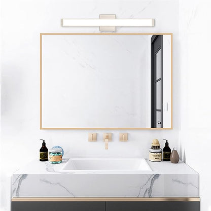 Bathroom Vanity Light Brushed Nickel Square LED 24 inch 14W 4000K Natural White Light Wall Bar Lighting Fixtures Over Mirror (Brushed Nickel, 24 inch 5CCTDimmable)