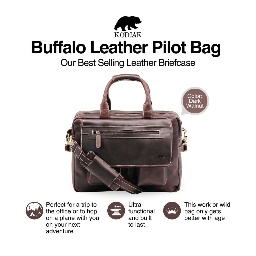 Buffalo Leather Pilot Bag (Dark Walnut)