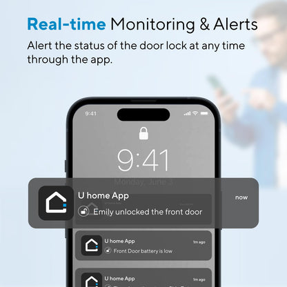 ULTRALOQ Bolt Fingerprint WiFi Smart Lock, Works with Apple Home, Siri, Alexa, 8-in-1 Keyless Entry with Fingerprint ID, App Remote Control, Keypad Deadbolt, BHMA Cert., Easy Install, 10 Mo. Battery