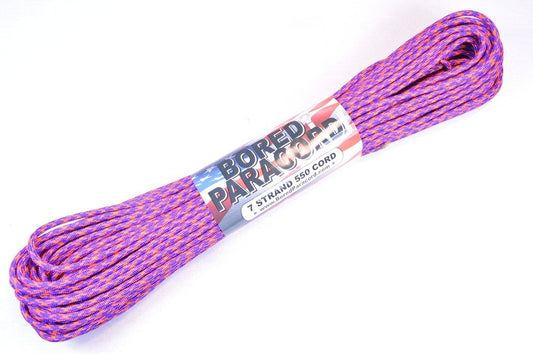 BORED? PARACORD! 550 lb Paracord – Ideal for Crafting, DIY Projects, Camping, Military & Active Outdoors – 300+ Colors – Tactical Parachute Cord Type III – Strong - Suns 100 Feet