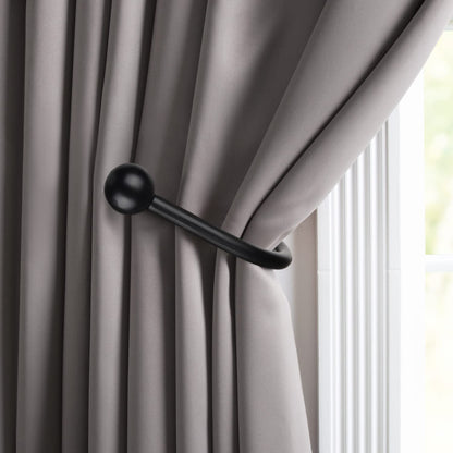 Curtain Holdbacks, 6pcs Curtains Holder Wall Mounted Drapery Tiebacks Retro Window Hook for Home Decor, Matte Black