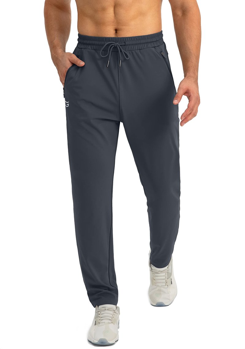 G Gradual Men's Sweatpants with Zipper Pockets Tapered Joggers for Men Athletic Pants for Workout, Jogging, Running (Grey, X-Large)