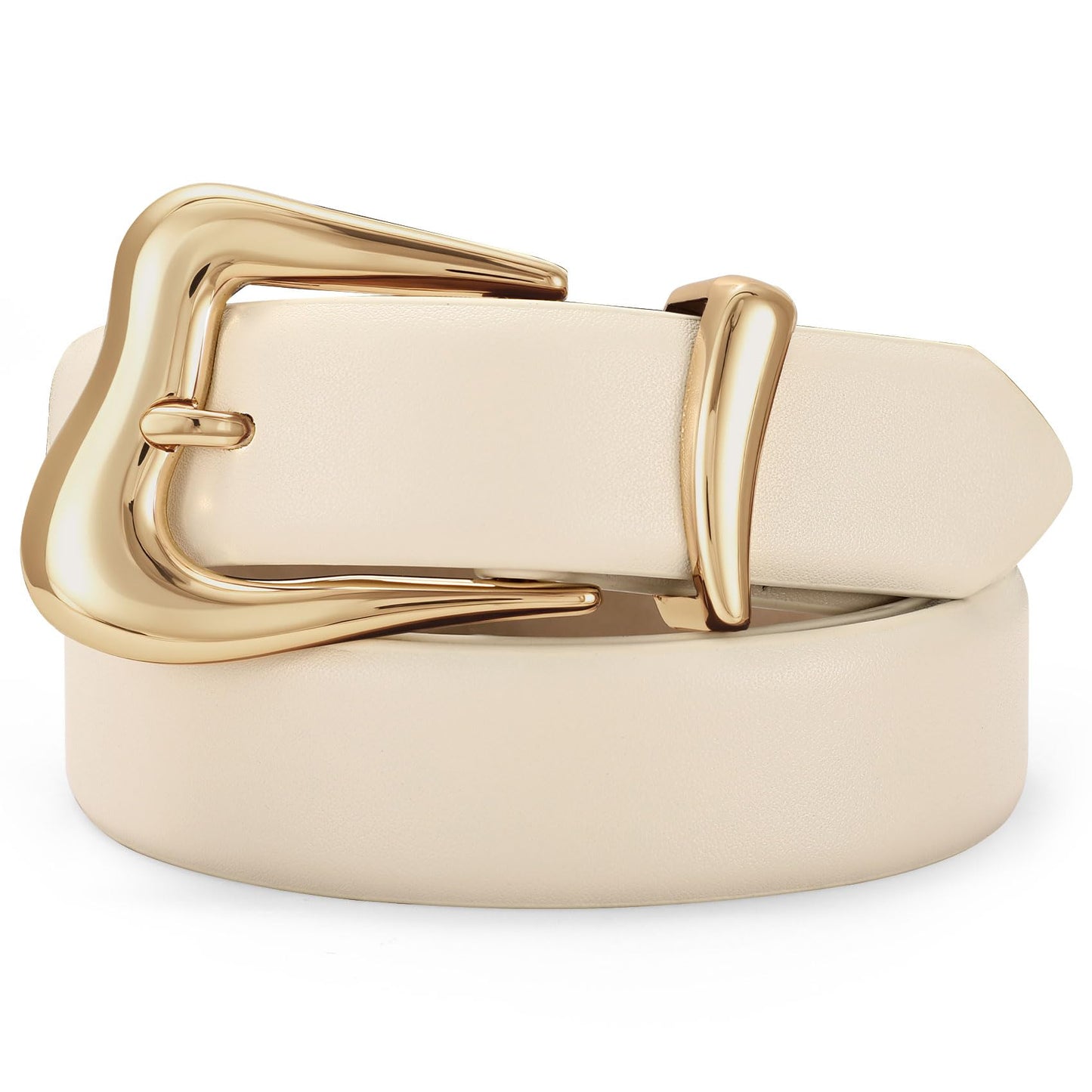 TRIWORKS Women's Belts for Jeans Pants Gold Buckle Fashion Waist Belts for Ladies Leather Belts