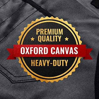 Under NY Sky Tool Apron ? Magnetic Tool Holder ? Heavy Duty Gray Oxford Canvas ? Cross-Back ? 18 Pockets ? Adjustable for Men, Women ? Pro Mechanic, Woodworker, Carpenter, Electrician, Gardener Apron