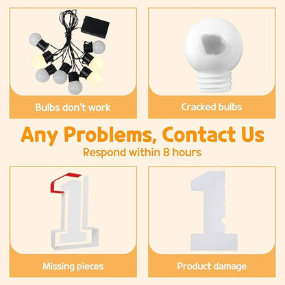 Marquee Numbers 3 Feet Tall Large Light Up Numbers 8th 18th 80th Birthday Decorations Girl Boy Big Yellow Light Outdoor Anniversary Decorations Balloon Arch Kit Party Backdrop 8