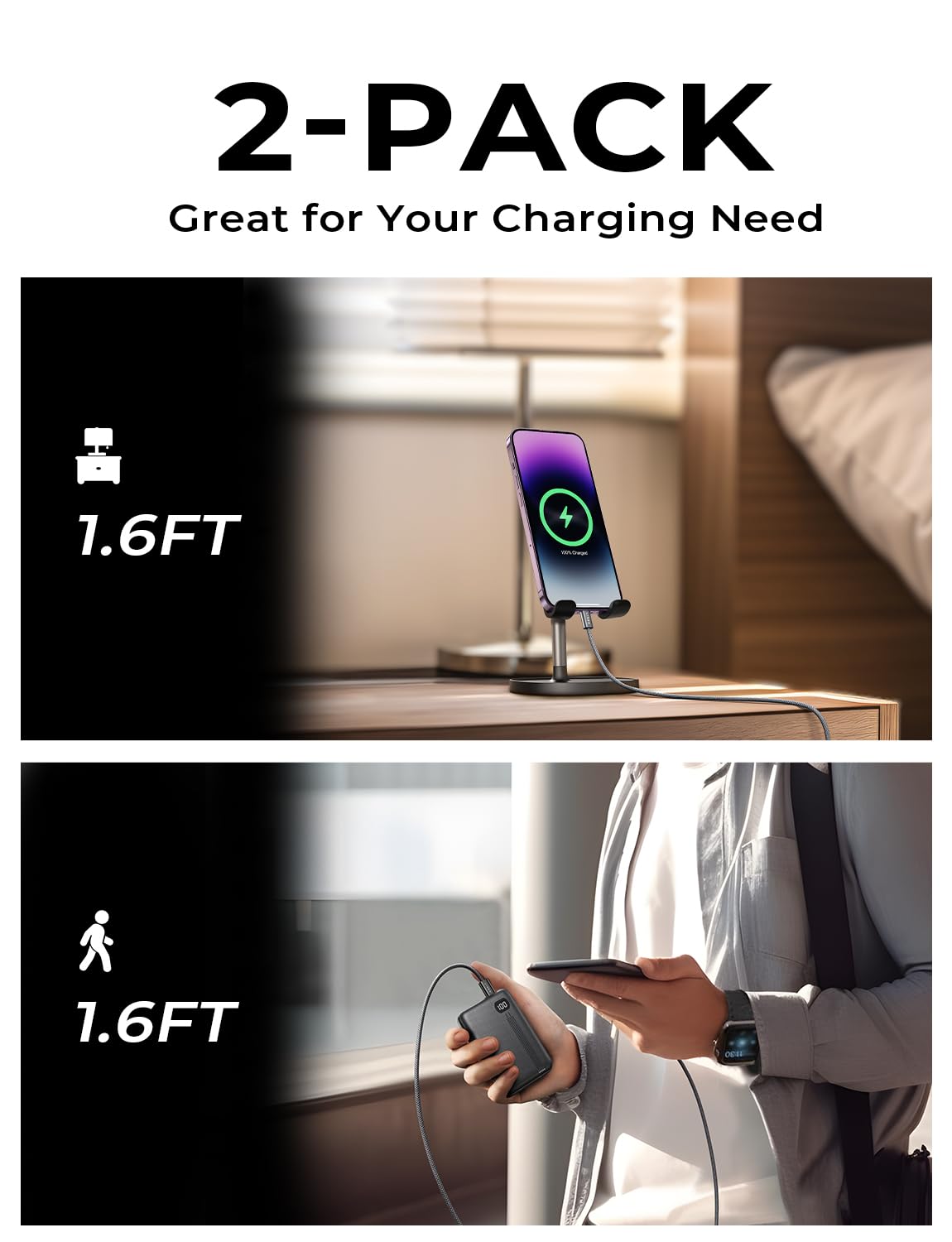 LISEN for iPhone 16 15 USB C to USB C Fast Charging, 60W USB C Cable Type C Fast Charging Cable for iPhone 16 15,Samsung Galaxy S25 Ultra Plus S24 S23 iPad Pro 13 12.9inch, iPad Air 5,White 3Pack 6FT