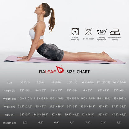 baleaf Biker Shorts Women Yoga Gym Workout Spandex Running Volleyball Tummy Control Compression with Pockets Soft 7" Tie Dye Black S