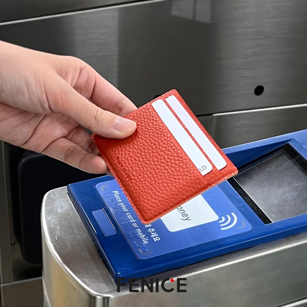 Fenice Card Holder Pocket Holder Simple Wallet Vegan PU Leather with Slim Minimalist Look for Men & Women (BLACK)