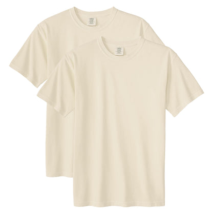 Comfort Colors Adult Heavyweight Short Sleeve Tee, Style G1717/G1745, Ivory (2-Pack), X-Large