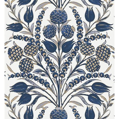 CiCiwind Blue and White Peel and Stick Wallpaper Floral Wall Paper Boho Self Adhesive Renter Friendly Contact Paper for Bedroom Bathroom William Morris Decor Vinyl Rolls 17.3"¡¿78.7"