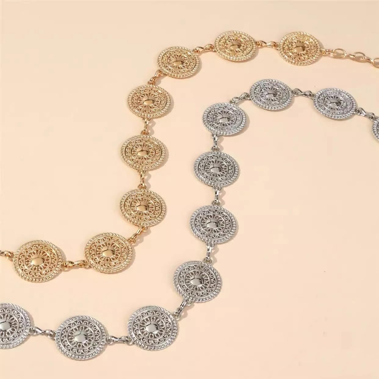 Neoreal Metal Waist Chain Belt Sun Western Belts Accessories for Women Girls, S