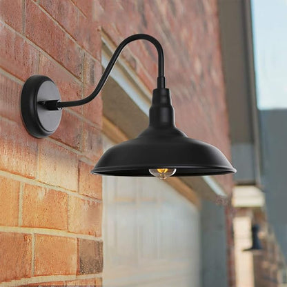 14 Inch Outdoor Gooseneck Light Fixture for Porch, 2 Pack Large Exterior Barn Lights for Farmhouse, Black Outside Wall Sconce for Porch Patio Garage