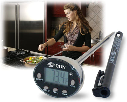 CDN Digital Thermometer | NSF Certified | ProAccurate® | 5" Stem with Protective Sheath | For Meat, Poultry, Candy | Easy One-Button Operation | DT392