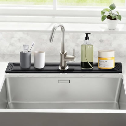 24 Inch Kitchen Sink Splash Guard, Sink Splash Guard Behind Faucet, Silicone