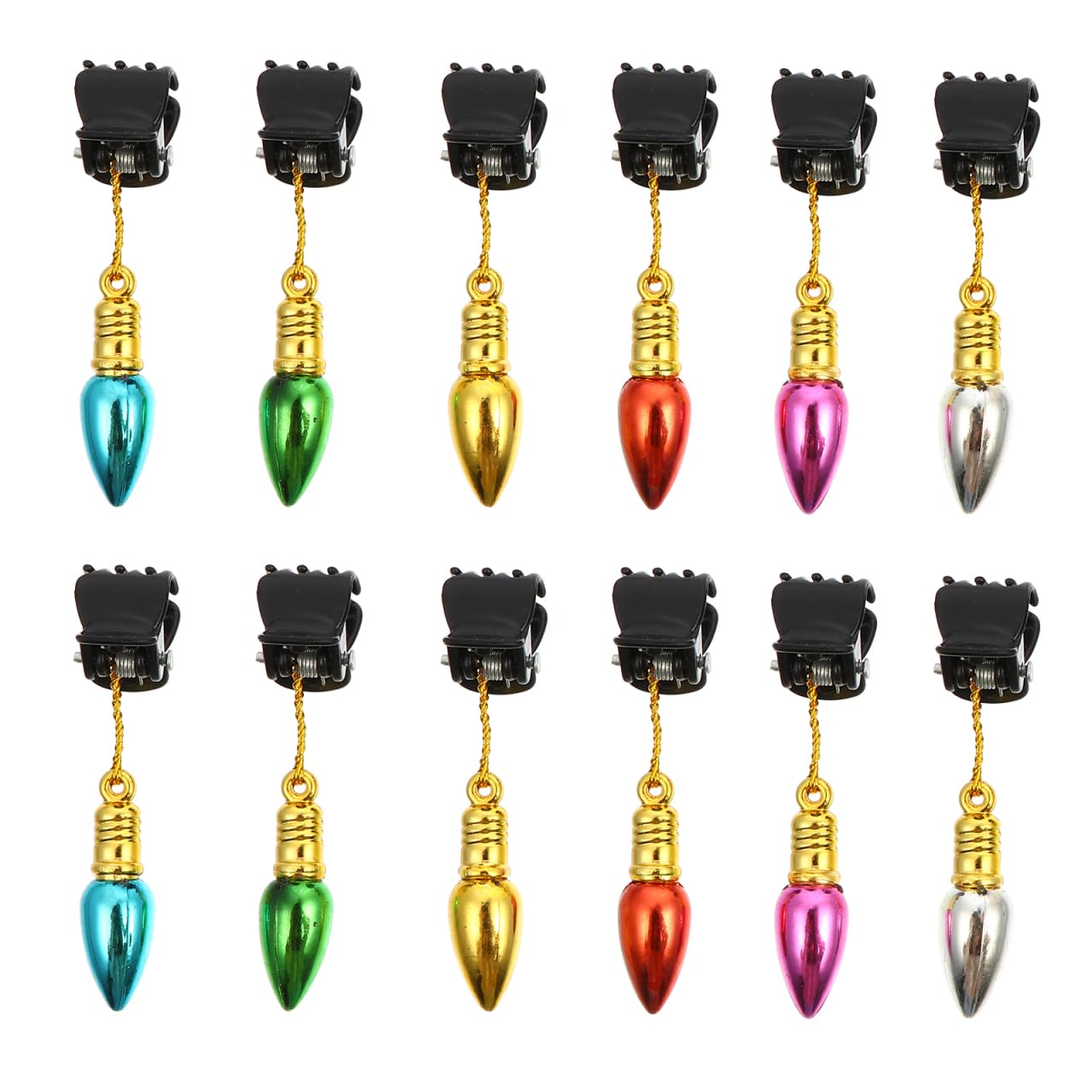 GRIRIW Glossy Beard Clips with Bell Pendant 1.77 Inch Men S Facial Hair Ornaments for Beard Decorations and Christmas Tree Hair Decor
