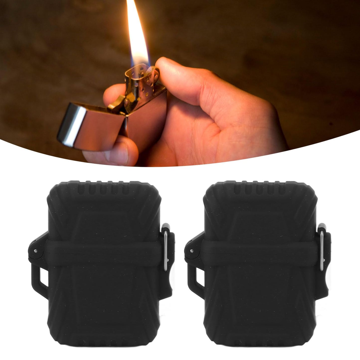 CHICIRIS Plastic Lighter Case, Black Sealed Design, Durable Pocket Container for Outdoor Adventures, Hiking, Camping & Traveling