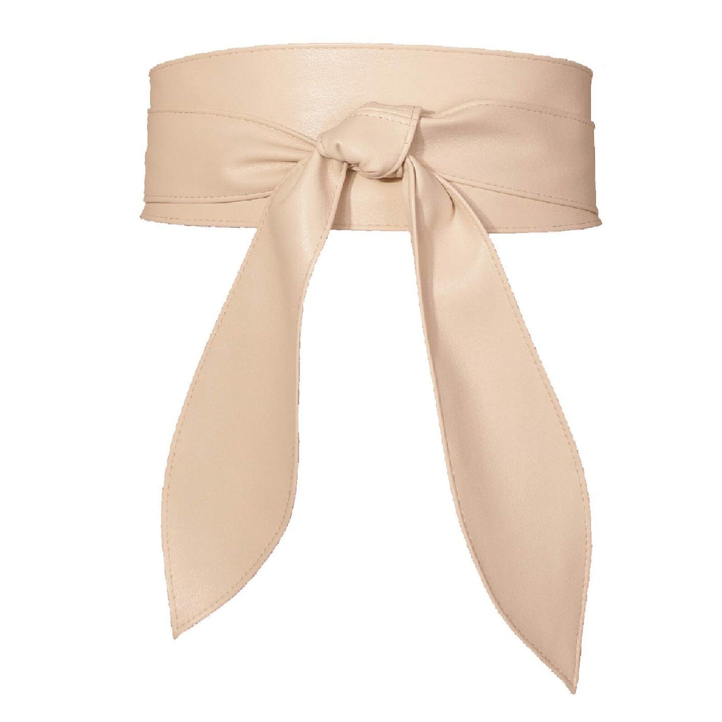 ChinEluviis Womens Obi Belt Fashion Corset Wide Leather Knotted Cinch Tie Wide Belt for Evening Dress Beige M
