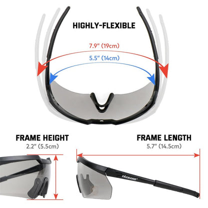 TACBAND Hunting & Shooting Safety Glasses, Eye Protection for Gun Range, Anti-Fog UV Clear Safety Glasses with Flexible Frame