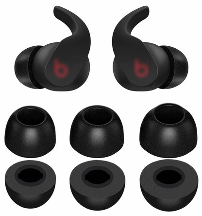 3 Pairs Memory Foam Compatible Beats Fit Pro Ear Tips Buds, S/M/L 3 Size Replacement, Cancel Noise, Anti-Slip, Fit in Case, Comfortable No Silicone Pain Earbuds - Black