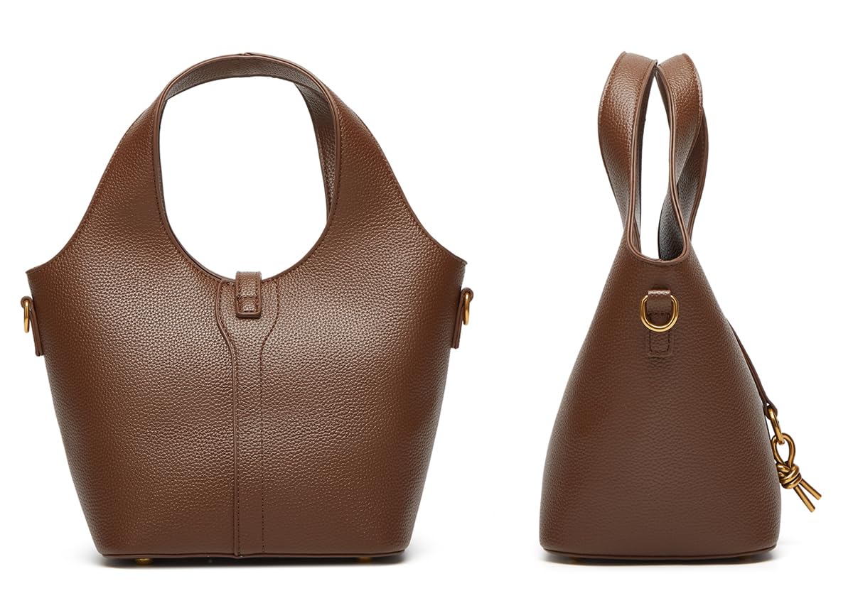 Women Bucket Bag PU Leather Hobo Bag Fashion Shoulder Crossbody Vintage Tote Small Handabg Purse