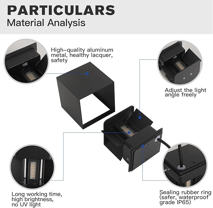 4 Pack 20W Exterior Lights for House,Up and Down Lights Outdoor Sconces Wall Lighting Fixtures Wall Mount - ETL Listed,3000K/4000K/6500K Indoor Wall Sconces Black Modern Outdoor Wall Lights 4.72-Inch