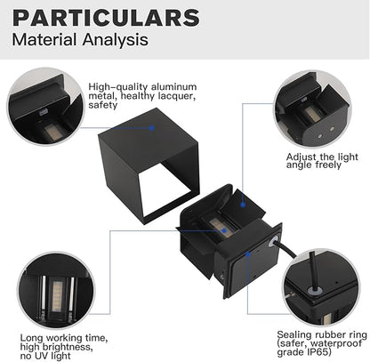 4 Pack 20W Exterior Lights for House,Up and Down Lights Outdoor Sconces Wall Lighting Fixtures Wall Mount - ETL Listed,3000K/4000K/6500K Indoor Wall Sconces Black Modern Outdoor Wall Lights 4.72-Inch