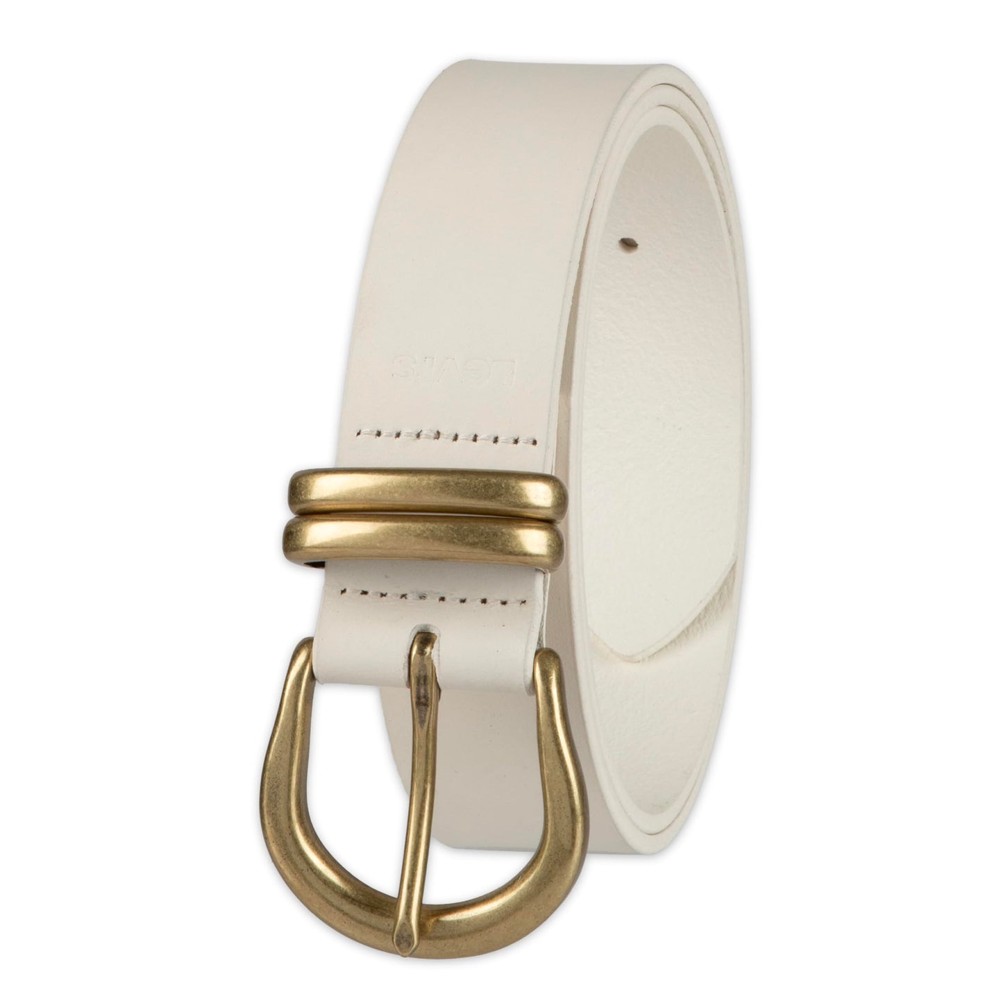 Levi's Women's Casual Double Metal Loop Belt, White, X-Large