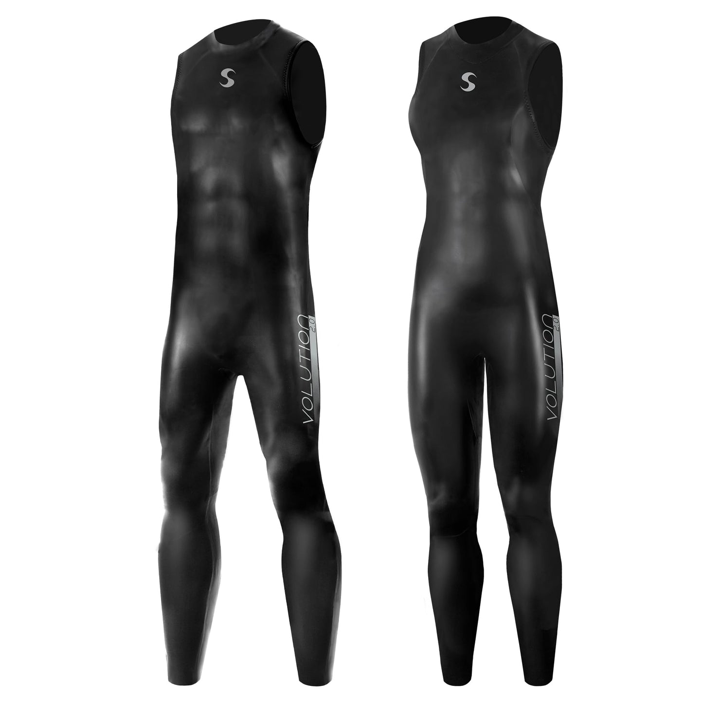 Synergy Triathlon Wetsuit 3/2mm - Volution 2.0 Sleeveless Long John Smoothskin Neoprene for Open Water Swimming (Men 2.0, Men's M1)