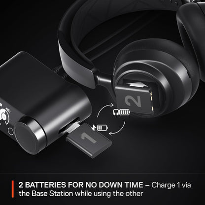 SteelSeries Arctis Nova Pro Wireless Multi-System Gaming Headset - Premium Hi-Fi Drivers - Active Noise Cancellation - Infinity Power System - ClearCast Gen 2 Mic - PS5, PS4, PC, Switch, Mobile
