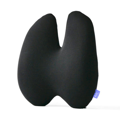 C CUSHION LAB Extra Dense Lumbar Pillow - Patented Ergonomic Multi-Region Firm Back Support for Lower Back Pain Relief - Lumbar Support Cushion with Strap for Office Chair, Car, Sofa, Plane - Black