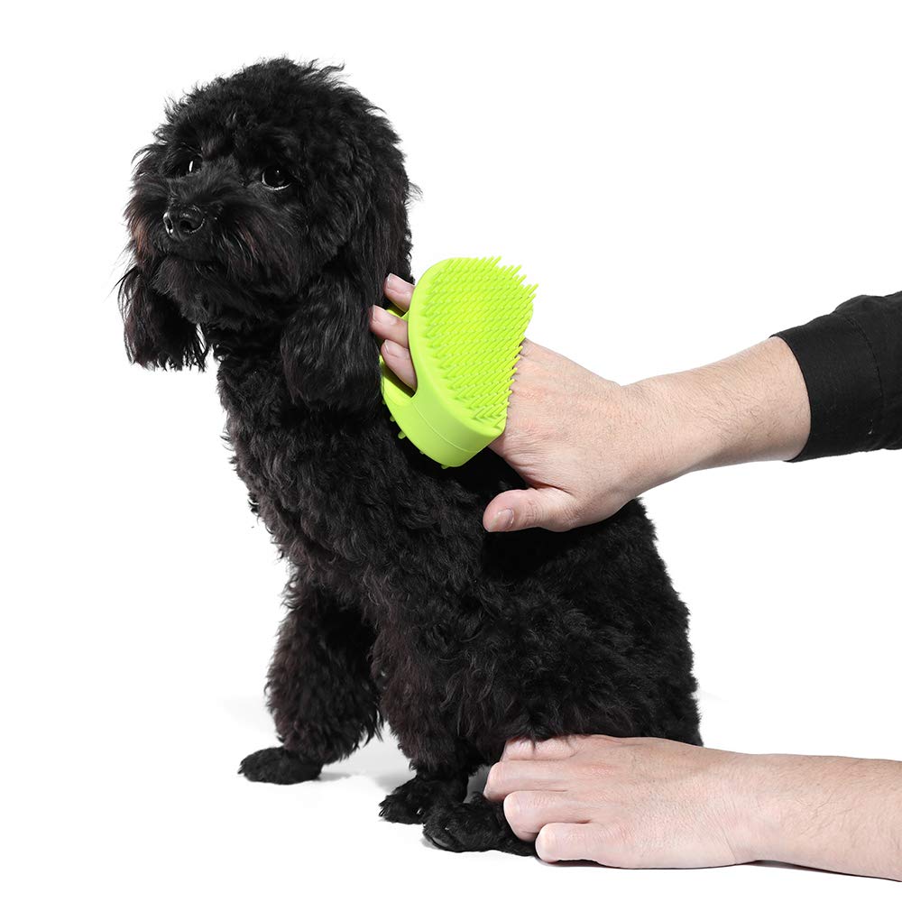 Soft Silicone Dog & Cat Grooming Brush - Pet Bath & Massage for Short or Long Hair - Slicker Shedding Hair Brush Purple