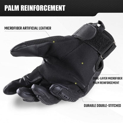 WTACTFUL Touch Screen Tactical Gloves for Men Airsoft Paintball Gear Motorcycle MTB Bike Cycling Cross-Country Motorbike ATV Hunting Hiking Riding Driving Work Outdoor Full Finger Gloves L Black