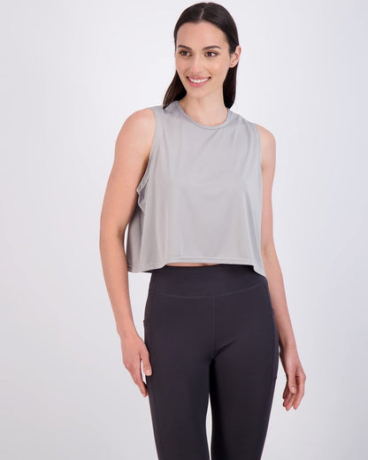 Real Essentials 5 Pack: Women's Dry Fit Crop Summer Tank Top - Gym Yoga Workout Sports Tee (Available in Plus Size) Set 5, S