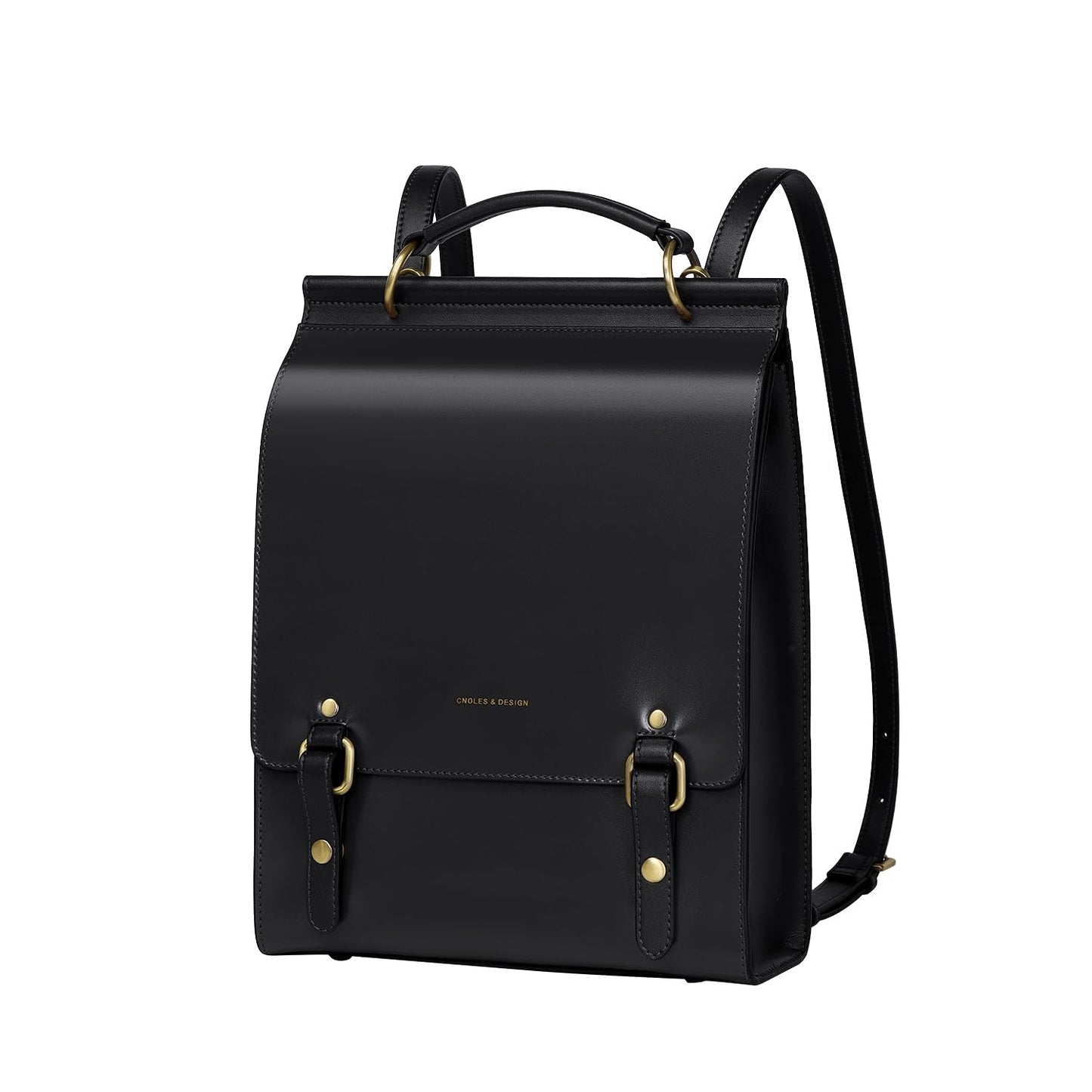 Cnoles Leather Backpack Purse For Women Fashion Ladies Vintage Bags Casual College Travel Backpacks Bag Black