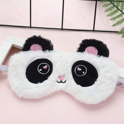 Cute Animal Sleeping Mask Soft Plush Blindfold Cute Rabbit Panda Koala Eye Cover Eyeshade for Kids Teens Girls Women (Flamingo)