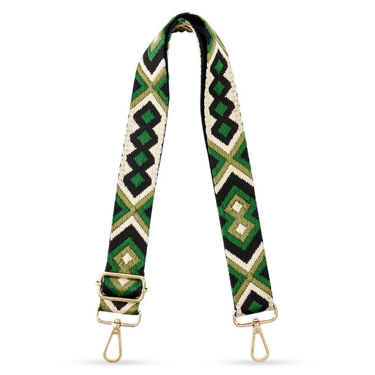 TANOSII Wide Purse Strap Adjustable Replacement Shoulder Crossbody Strap Handbag Strap Black Green Argyle