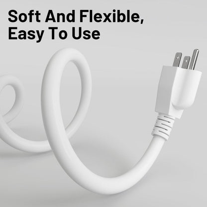 16/3 White Indoor Outdoor Extension Cord 6 Ft 2 Pack Waterproof, Extension Cord with 3 Prong Grounded Plug,13A 1625W 16AWG SJTW, Flexible Weatherproof Power Cable