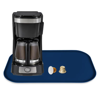 TOHONFOO Silicone Coffee Mat with Lip, 19.7'' x 15'' Heavy Duty Bar Mat, Coffee Tray for Countertop Fit Under Machine Pot Espresso Machine, Grey