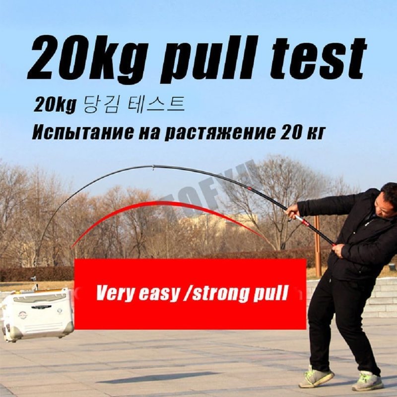 Telescopic Fishing Rod - Carbon Fiber Travel Surf Rod for Spinning | 20-50LB Medium-Heavy Baitcasting Pole